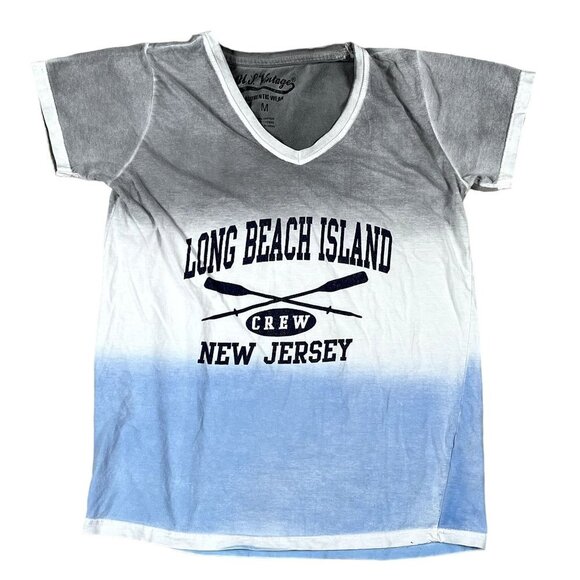 US Vintage Tops - Long Beach Island Crew New Jersey V-Neck T-Shirt Size Medium